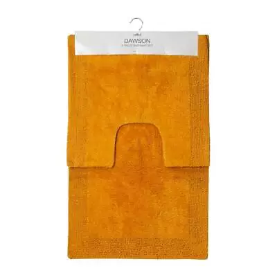 2pc J.Elliot Dawson Cotton Bathmat Home Bathroom Toilet/Shower Rug Set Mustard • $33