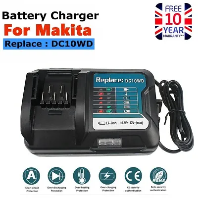 DC10WD Battery Charger For Makita 10.8V-12V CXT Li-ion Battery BL1015 BL1041B UK • £14.89