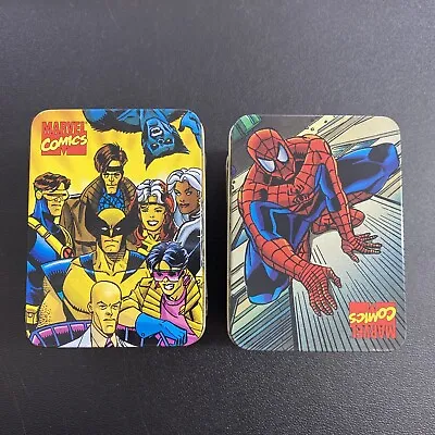 Vntg 1994 Nabisco Marvel Tin Lot X-Men Spider-Man Set Metal Limited Edition Lids • $9.99