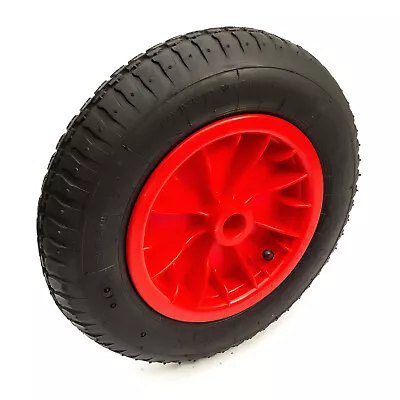 3.50-8 Wheel Pneumatic Tyre & Inner Tube 14 Inch Red 1  Bore Launch Trolley Cart • £11.99