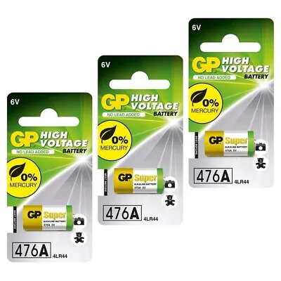 3 X GP 476A SUPER Alkaline Batteries 4LR44 A544 PX28A AG13 28A L1325 K28 4G13 • £5.29