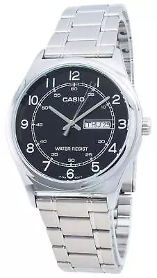 Casio Stainless Steel Day/Date Analog MTP-V006D-1B2 Quartz 30M Mens Watch • £41.99