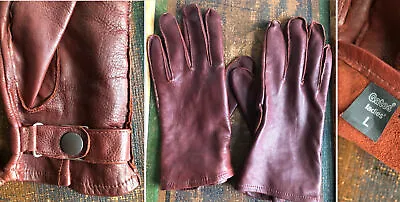 Vtg Gates Ladies Soft Deerskin Leather Women's Driving Gloves Rust Brown L Euc • $26