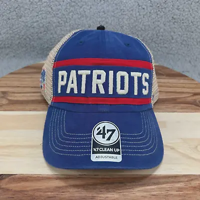 '47 Brand New England Patriots Vintage Royals Blue Trucker Adjustable Hat Cap • $25.94