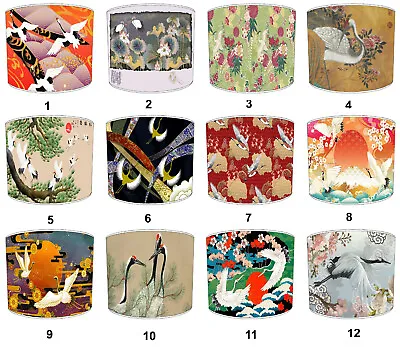 £27.99 • Buy Japanese Oriental Cranes Lamp Shades, Ideal To Match Wallpaper Rolls & Sheets.