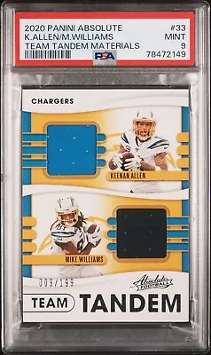 2020 Panini Absolute #33 Keenan Allen & Mike Williams - /199 Materials - PSA 9 • $39.95