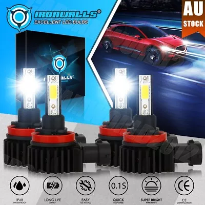 H11 H9 H8 LED Headlight High Low Beam Bulbs 6000K For Holden Adventra 2003-2006 • $53.99