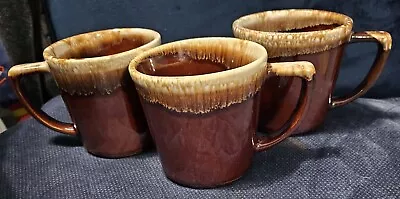 3 Vintage McCoy Pottery Coffee Cups/Mugs Brown Drip USA • $12
