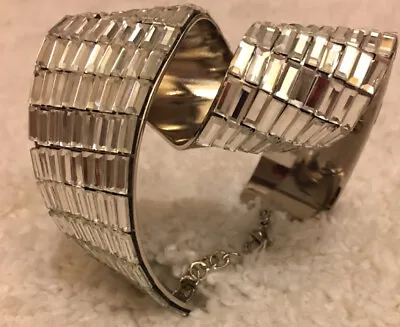 MULBERRY Crystal Ribbon Strass Cuff Bracelet SMALL £595.00 • £125