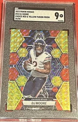 2023 Panini Mosaic #34 Dj Moore Choice Red & Yellow Fusion Prizm 34/80!  • $29.99