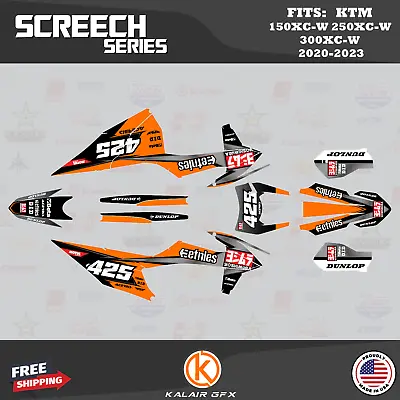 Graphics Kit For KTM 150XC-W 250XC-W 300XC-W 2020 2021 2022 2023 Screech -Orange • $214.12