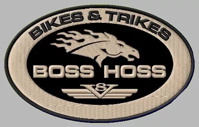 Large Boss Hoss V8 Bikes & Trikes Xl Embroidered Back Patch Iron/sew On ~10-3/4  • $25