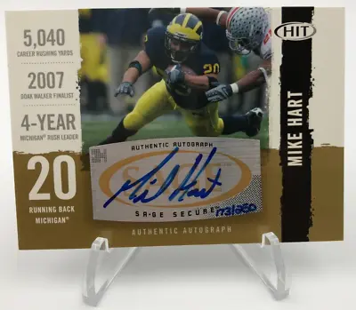 2008 MIKE HART ROOKIE AUTO Sage Hit GOLD SP/250 Card COLTS MICHIGAN WOLVERINES • $29.99