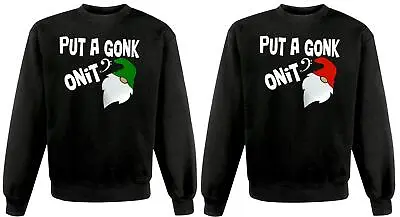 Adults Put A Gonk On It Xmas Parody Festive Unisex Black Christmas Jumper • £21.95