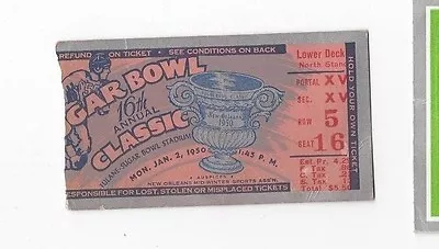 1950 Sugar Bowl College Football Ticket Stub Oklahoma Sooners V LSU Tigers • $99