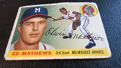 1955 TOPPS BASEBALL SET #155 Ed Mathews Milwaukee Braves • $3.25