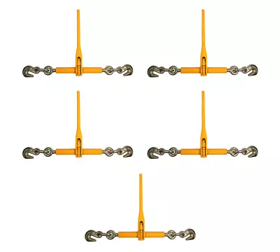 (5 Pack) 5/16  - 3/8  Ratchet Chain Binder - Yellow • $139.99