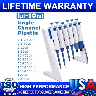 Single-Channel Pipettors Adjustable Variable Micropipettes High Accurate For Lab • $25.99