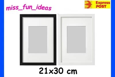 $23.99 • Buy IKEA RIBBA Black White Fiberboard Picture Photo Frame 21x30 Art Poster Print A4