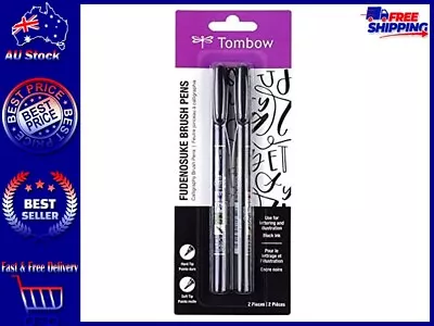 $14.95 • Buy Tombow Fudenosuke Brush Calligraphy Brush Pen 2 Pens Set New Free Delivery AUS