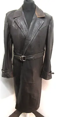 Vintage 1920's Leather Car Coat Barnstormer Aviator Jacket Size M Ace Patina • $372.28