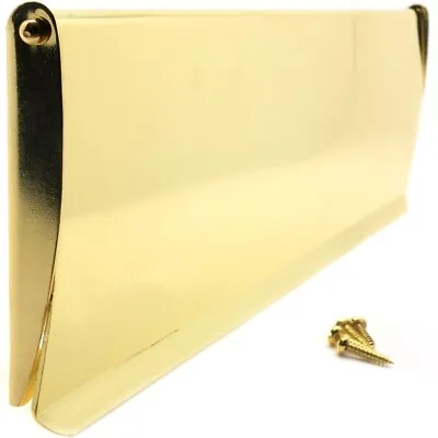 POLISHED BRASS INTERNAL LETTER BOX FLAP DRAUGHT EXCLUDER Inner Post Cover Plate • £9.51