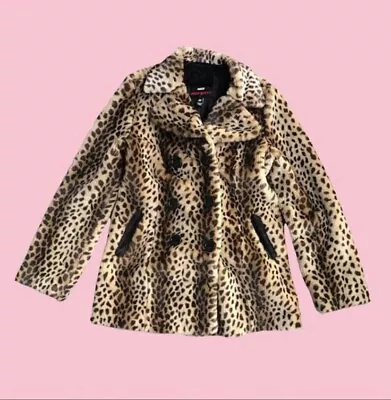 Miss Sixty Leopard Cheetah Print Fur Coat • $200