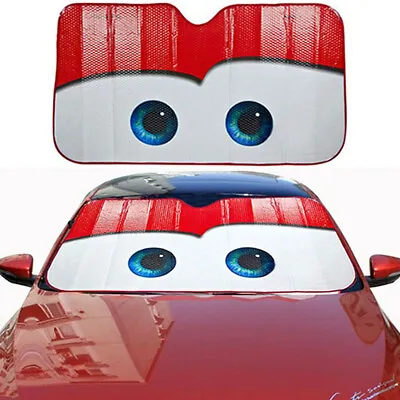 Car Windshield Sun Shade Visor Cover Cartoon Big Eyes Pattern Red Cars Interiors • $38.37