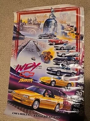 POSTER 1990 BERETTA INDIANAPOLIS 500 PACE CAR Camaro Corvette Z26 Legend At Indy • $25