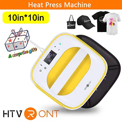 HTVRONT Heat Press Machine Digital Transfer Sublimation T-Shirt 10''X10'' DIY US • $79.99