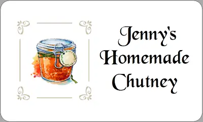 Personalised Chutney Stickers Watercolour Pot Jar Image Homemade Product Labels • £2.70