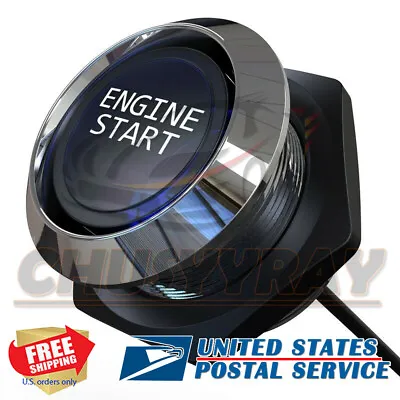 $11.99 • Buy 12V Racing Blue LED Engine Push Start Button Switch Ignition Starter Kit