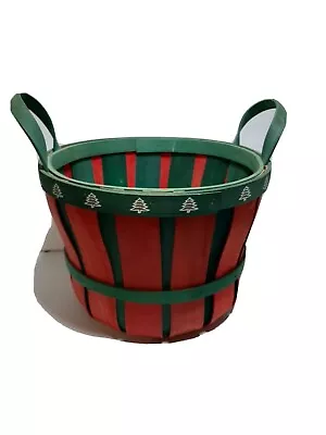 Vintage Look 10  Wooden Fruit Picker's Basket With Christmas Motif  • $15.99