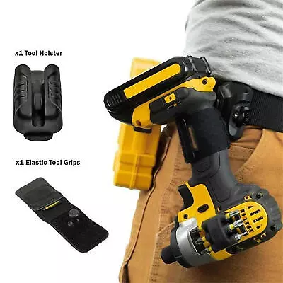 Tool Holster Hammer Power Drill Pouch Clip On Tool Belt Holder For Men Waist Bag • £8.08