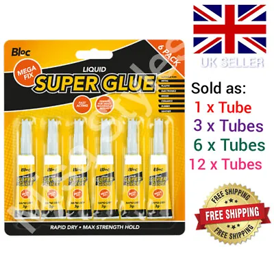 NEW SUPER GLUE PACK STRONG BOND ADHESIVE GLASS WOOD PLASTIC RUBBER METAL 3g • £1.99