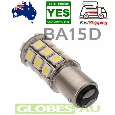 2x 12V BA15D LED LIGHT GLOBE WARM WHITE 18 SMD 5050 Caravan Car 1142 • $14.88