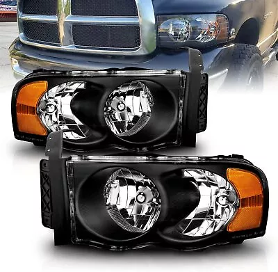 Black Fits 2002-2005 Dodge Ram 1500 2003-2005 Ram 2500 3500 Headlights Lamps • $156.75