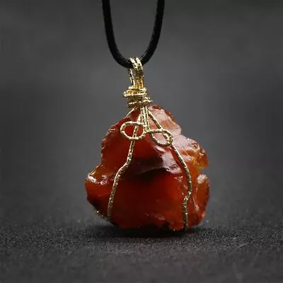 Natural Gemstone Necklace Chakra Stone Pendant Energy Healing Crystal With Chain • $5.51