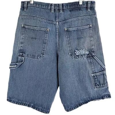 Vintage Southpole Carpenter Jean Shorts Mens 36 Blue Denim Baggy Hip Hop Y2K 90s • $34.88