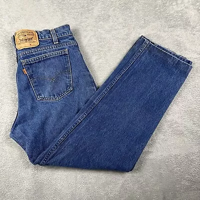 Vintage Levis 506 Mens 32x29 Orange Tab Straight Blue Denim Leg Made In USA 80s • $34.90