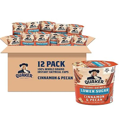 Quaker Instant Oatmeal Express Cups Cinnamon Pecan 1.41 Ounce 12 Pack • $63.99