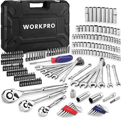 WORKPRO Mechanic Tool Set 192 Piece Socket Wrench Set With Storage Case One Size • $86.99