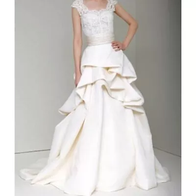 New - Authentic Monique Lhuillier Meringue Skirt With Bow Belt Wedding Dress • $1530