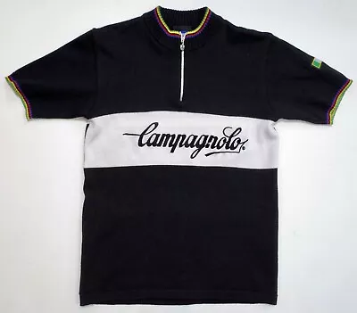 CAMPAGNOLO Short Sleeve HERITAGE Wool Blend Black/White JERSEY Tag M Fit XS Or S • $35