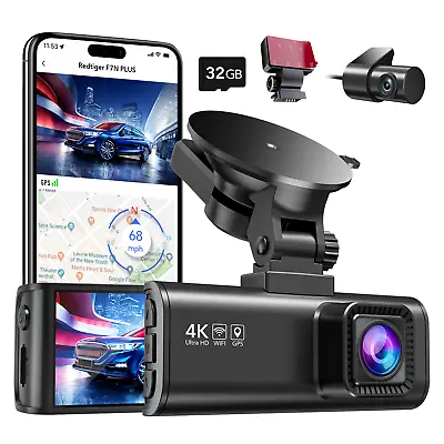 REDTIGER 4K Full HD Dash Camera Front And Rear Dash Cam Built-in Wi-Fi GPS • $199.99