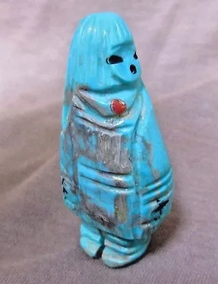 Native American Zuni Turquoise Maiden Fetish By Faye Quandelacy C1411 • $125