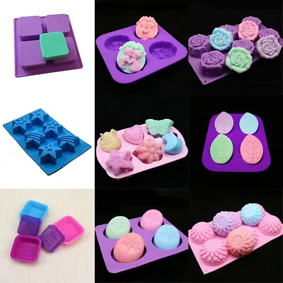 Soap Mould Cake Cookies Candle Mold Ice Cube Silicone Craft Tray Mold Baking Pan • £3.06