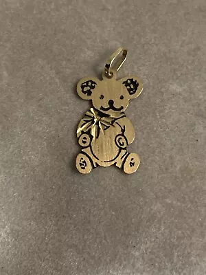 Vintage 14kt Yellow Gold Teddy Bear Charm Pendant • $88.88