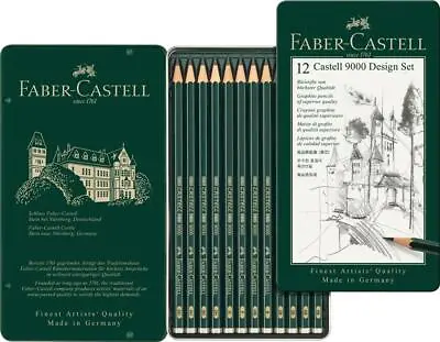 Faber-Castell 9000 Design Set Graphite Pencils In Tin (12pk) • $19.68