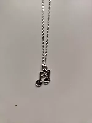 Music Note Necklace - Silver Plated 18 Inch Chain • £2.75
